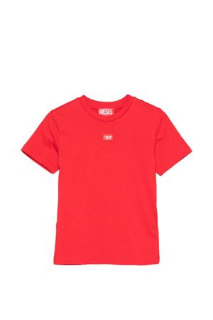 t-shirt in cotone rosso DIESEL KIDS | J025010GRAIK405